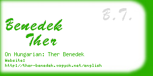 benedek ther business card